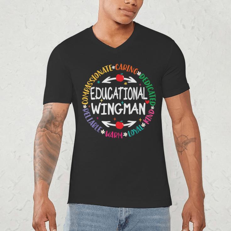 Educational Wingman Assistant Teaching a School Teacher Aide Men's V-Neck T-Shirt, novelty gifts, funny gifts Educational Wingman Assistant Teaching a School Teacher Aide Men's V-Neck T-Shirt, novelty gifts, funny gifts