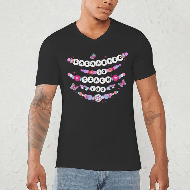 Enchanted To Teach You Bracelet Teacher Back To School Men's V-Neck T-Shirt, novelty gifts, funny gifts Enchanted To Teach You Bracelet Teacher Back To School Men's V-Neck T-Shirt, novelty gifts, funny gifts