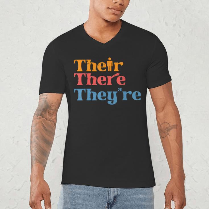 English Teacher Their There Theyre Grammar Men Women Men's V-Neck T-Shirt, novelty gifts, funny gifts