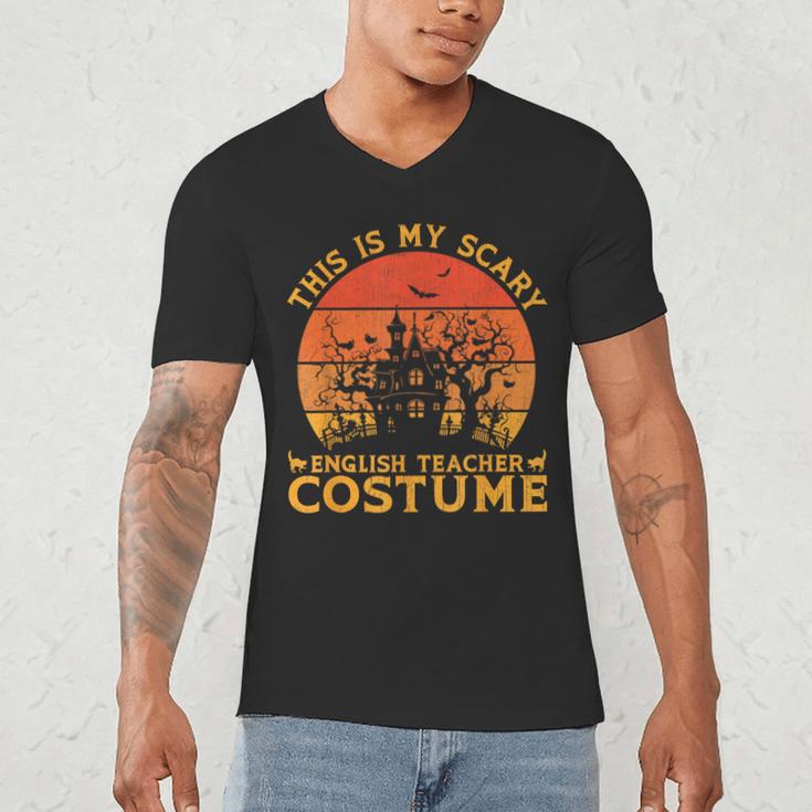 English Teacher Matching This Is My Scary Halloween Costume Men's V-Neck T-Shirt, novelty gifts, funny gifts