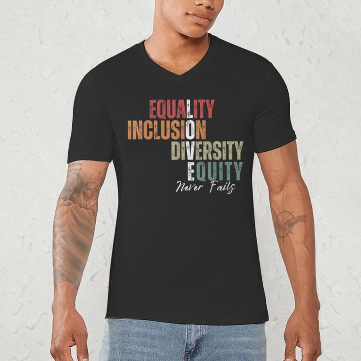 Equality Inclusion Diversity Equity Love Never Fails Teacher Men's V-Neck T-Shirt, novelty gifts, funny gifts