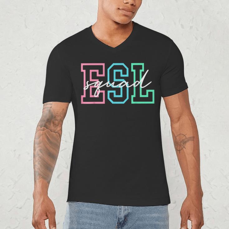 ESL Squad Teacher English As A Second Language Men's V-Neck T-Shirt, novelty gifts, funny gifts ESL Squad Teacher English As A Second Language Men's V-Neck T-Shirt, novelty gifts, funny gifts