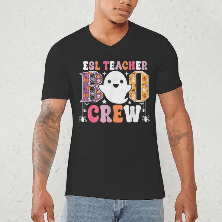 ESL Teacher Boo Crew Halloween Costume Men's V-Neck T-Shirt, novelty gifts, funny gifts