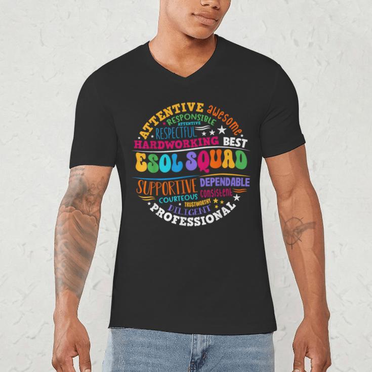 ESOL Squad Teachers And Students Team Back To School Men's V-Neck T-Shirt, novelty gifts, funny gifts ESOL Squad Teachers And Students Team Back To School Men's V-Neck T-Shirt, novelty gifts, funny gifts