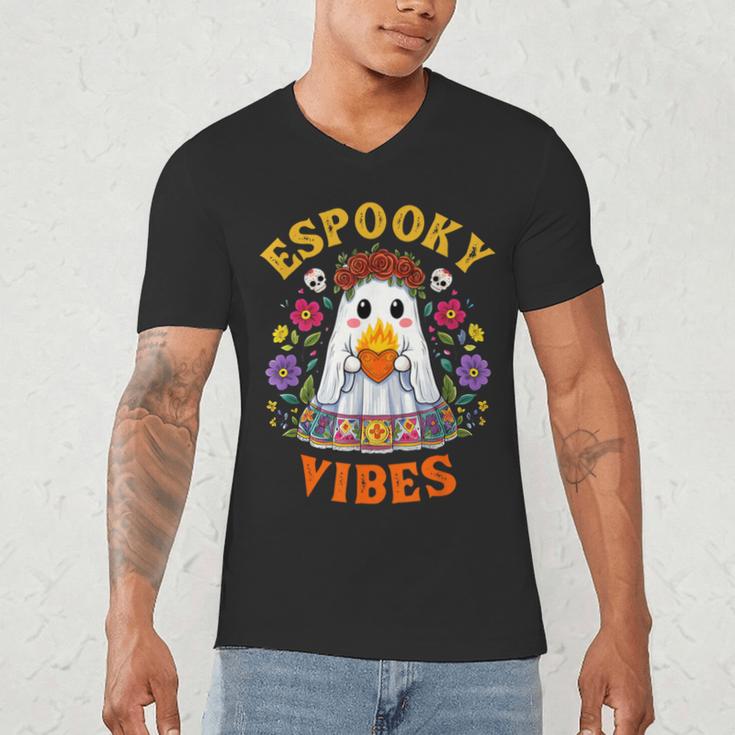Espooky Vibes Spanish Mexican Halloween Ghost Teachers Men's V-Neck T-Shirt, novelty gifts, funny gifts Espooky Vibes Spanish Mexican Halloween Ghost Teachers Men's V-Neck T-Shirt, novelty gifts, funny gifts
