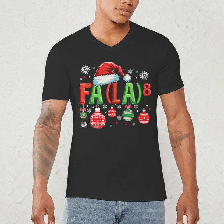 FA LA 8 Christmas Santa FA La Math Teacher Student Men's V-Neck T-Shirt, novelty gifts, funny gifts FA LA 8 Christmas Santa FA La Math Teacher Student Men's V-Neck T-Shirt, novelty gifts, funny gifts