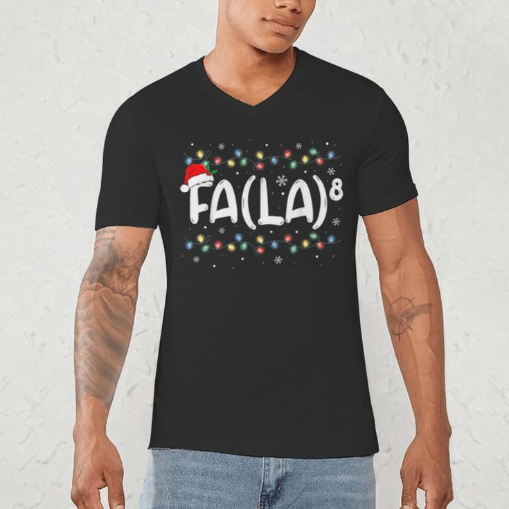 FA LA8 Christmas Santa Fa La Math Teacher Men Women Men's V-Neck T-Shirt, novelty gifts, funny gifts