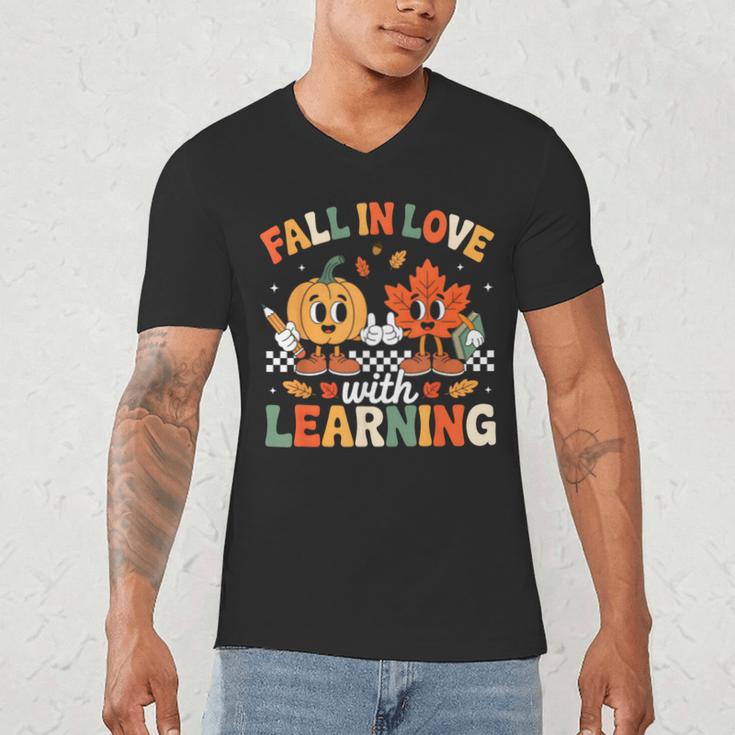 Fall In Love With Learning Shirt Autumn Thanksgiving Teacher Men's V-Neck T-Shirt, novelty gifts, funny gifts Fall In Love With Learning Shirt Autumn Thanksgiving Teacher Men's V-Neck T-Shirt, novelty gifts, funny gifts