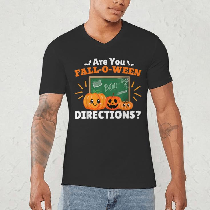 Are You Fall O Ween Directions Halloween Teacher Retro Men's V-Neck T-Shirt, novelty gifts, funny gifts Are You Fall O Ween Directions Halloween Teacher Retro Men's V-Neck T-Shirt, novelty gifts, funny gifts