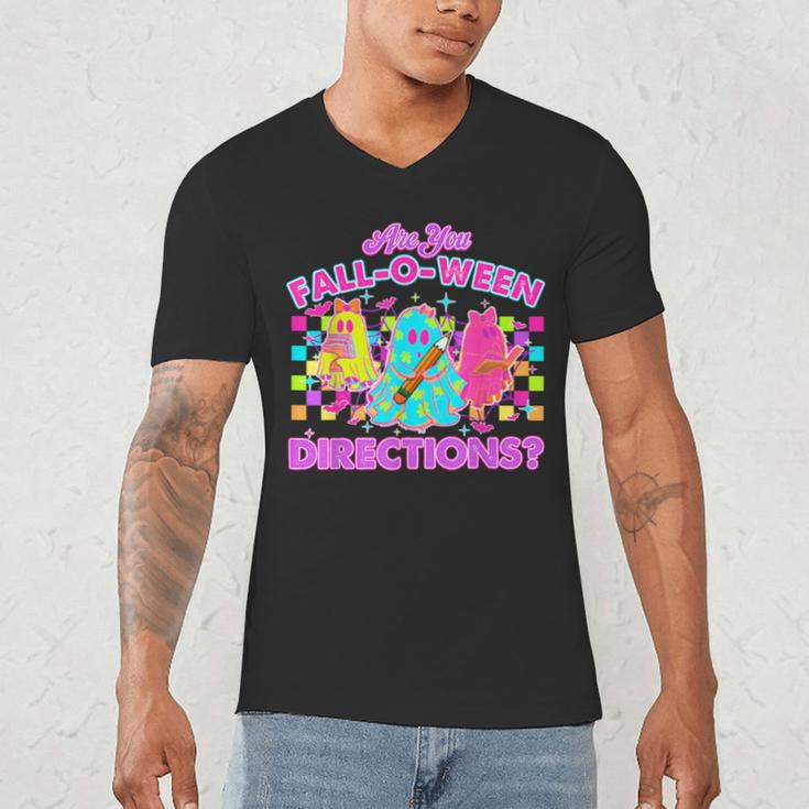 Are You Fall-O-Ween Directions Teacher Ghost Halloween Men's V-Neck T-Shirt, novelty gifts, funny gifts Are You Fall-O-Ween Directions Teacher Ghost Halloween Men's V-Neck T-Shirt, novelty gifts, funny gifts