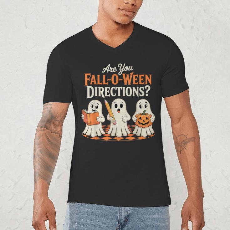 Are You Fall O Ween DirectionsRetro Teacher Halloween Ghost Men's V-Neck T-Shirt, novelty gifts, funny gifts Are You Fall O Ween DirectionsRetro Teacher Halloween Ghost Men's V-Neck T-Shirt, novelty gifts, funny gifts