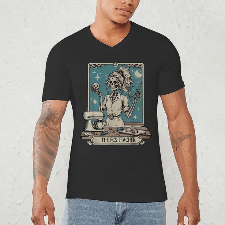 FCS Teacher Skeleton Halloween Family And Consumer Science Men's V-Neck T-Shirt, novelty gifts, funny gifts
