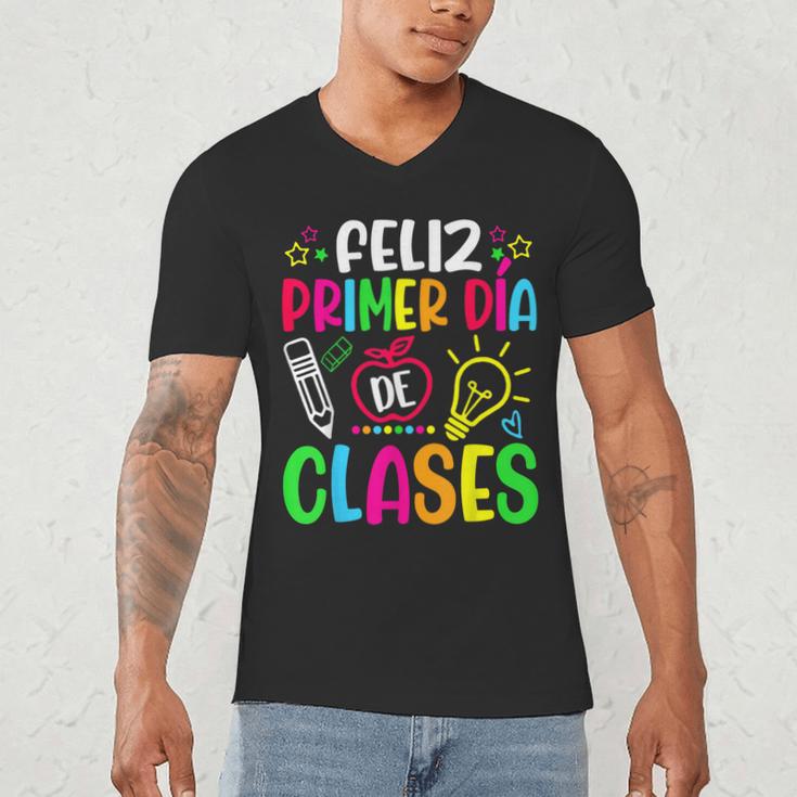 Feliz Primer Dia De Clases Kids Girl Teacher Spanish School Men's V-Neck T-Shirt, novelty gifts, funny gifts Feliz Primer Dia De Clases Kids Girl Teacher Spanish School Men's V-Neck T-Shirt, novelty gifts, funny gifts