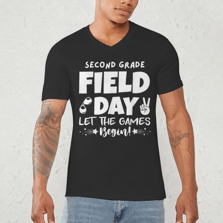 Field Day Second 2nd Grade Orange 2025 Boy Girl Teacher Men's V-Neck T-Shirt, novelty gifts, funny gifts Field Day Second 2nd Grade Orange 2025 Boy Girl Teacher Men's V-Neck T-Shirt, novelty gifts, funny gifts