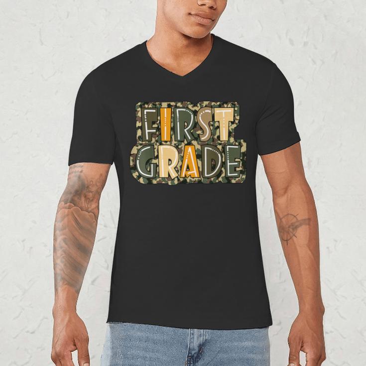 First 1St Grade Camo Camouflage Boy Teacher Back To School Men's V-Neck T-Shirt, novelty gifts, funny gifts First 1St Grade Camo Camouflage Boy Teacher Back To School Men's V-Neck T-Shirt, novelty gifts, funny gifts