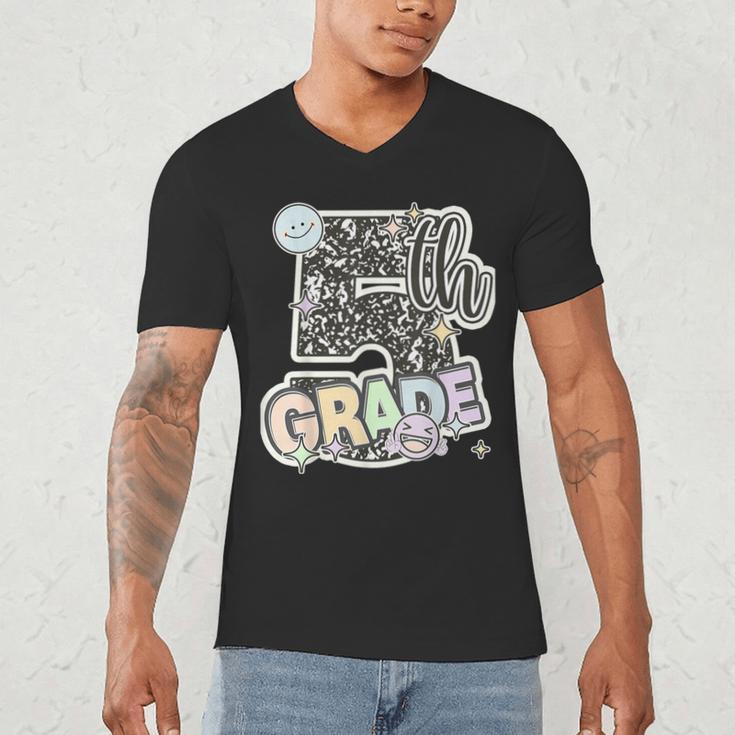 First Day Of Fifth Grade Composition Notebook Teacher Men's V-Neck T-Shirt, novelty gifts, funny gifts