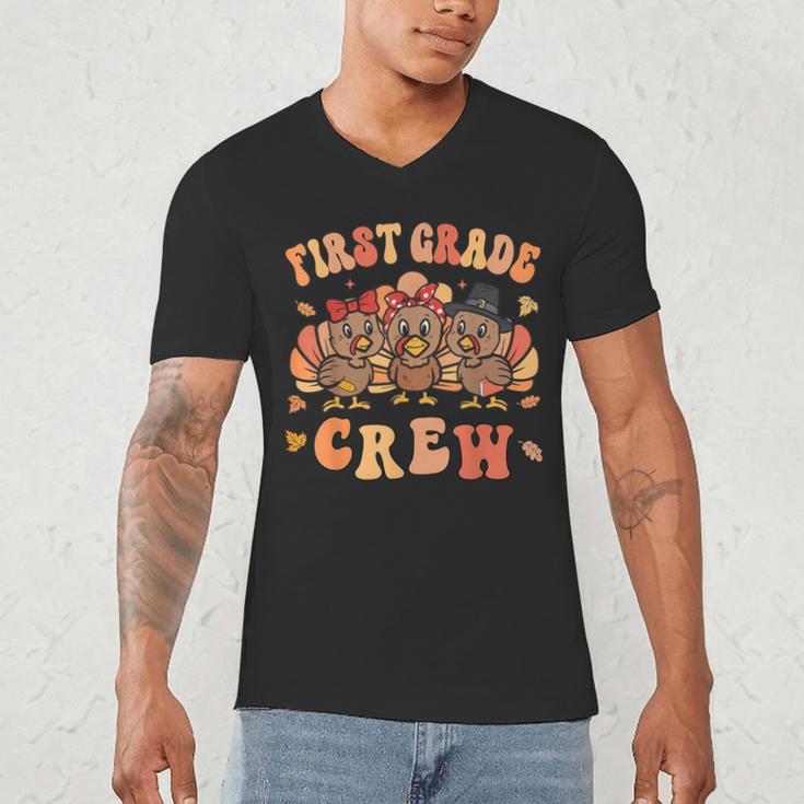 First Grade Crew Thanksgiving Fall Teacher 1st Grade Team Men's V-Neck T-Shirt, novelty gifts, funny gifts First Grade Crew Thanksgiving Fall Teacher 1st Grade Team Men's V-Neck T-Shirt, novelty gifts, funny gifts