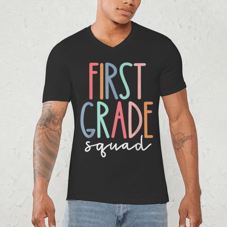 First Grade Squad 1st Grade Teacher Crew Back To School Team Men's V-Neck T-Shirt, novelty gifts, funny gifts