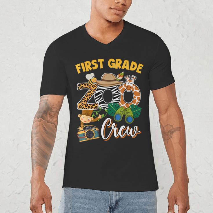First Grade Zoo Field Trip Squad Matching Teacher Students Men's V-Neck T-Shirt, novelty gifts, funny gifts