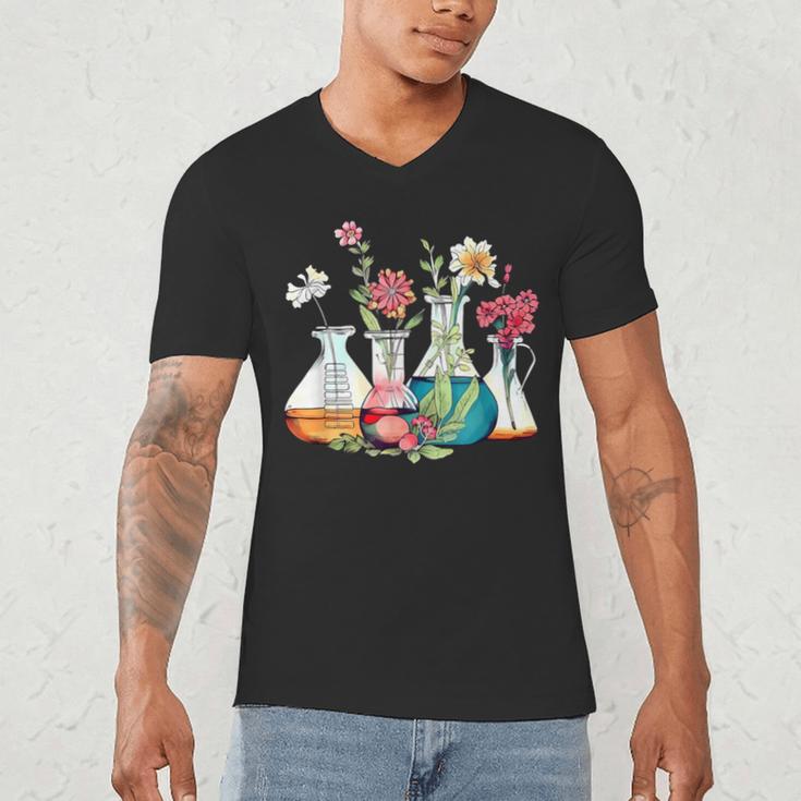 Floral Beakers Chemistry Lab Teacher Men's V-Neck T-Shirt, novelty gifts, funny gifts Floral Beakers Chemistry Lab Teacher Men's V-Neck T-Shirt, novelty gifts, funny gifts