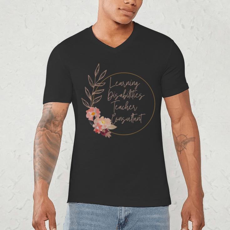 Floral Learning Disabilities Teacher Consultant SPED Teacher Men's V-Neck T-Shirt, novelty gifts, funny gifts Floral Learning Disabilities Teacher Consultant SPED Teacher Men's V-Neck T-Shirt, novelty gifts, funny gifts