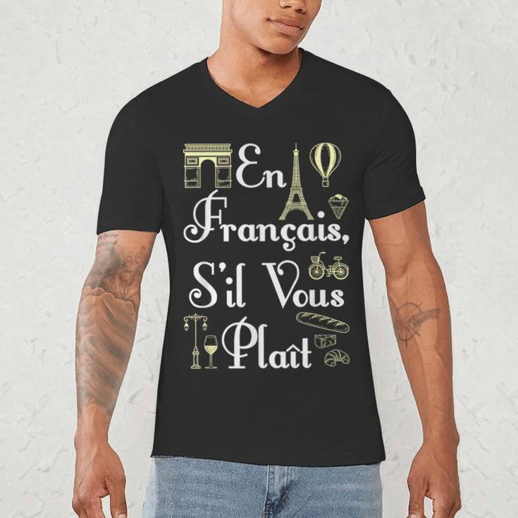 French Teacher En Francais S'Il Vous Plait End Of Year Men's V-Neck T-Shirt, novelty gifts, funny gifts French Teacher En Francais S'Il Vous Plait End Of Year Men's V-Neck T-Shirt, novelty gifts, funny gifts