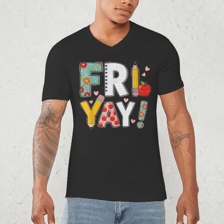 Fri Yay Teacher Happy Friday Friyay Weekend Back To School Men's V-Neck T-Shirt, novelty gifts, funny gifts Fri Yay Teacher Happy Friday Friyay Weekend Back To School Men's V-Neck T-Shirt, novelty gifts, funny gifts