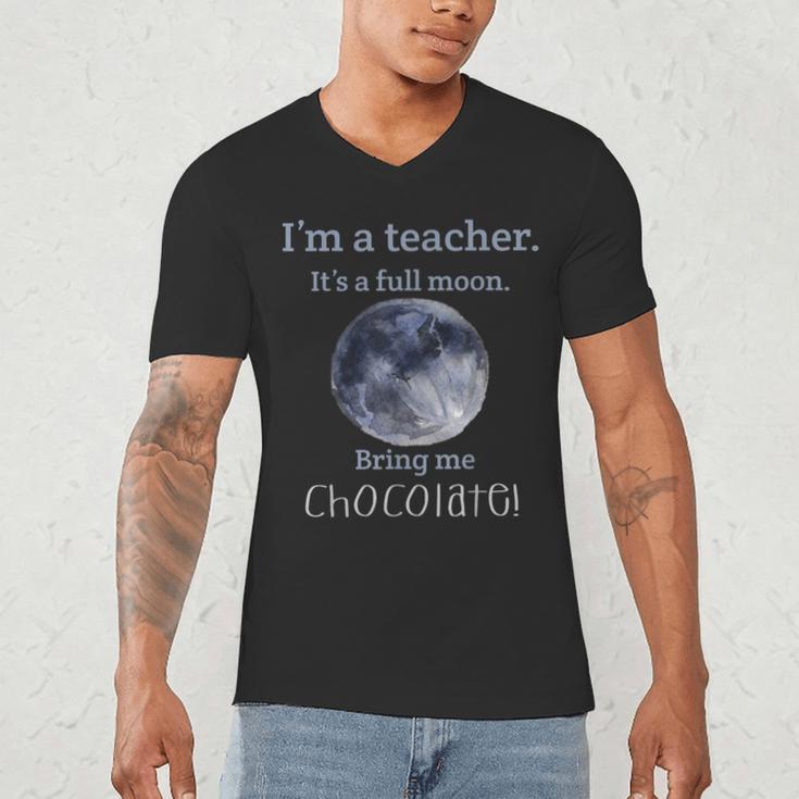 Full Moon Teacher Humor For Men Women Girls Kids Men's V-Neck T-Shirt, novelty gifts, funny gifts