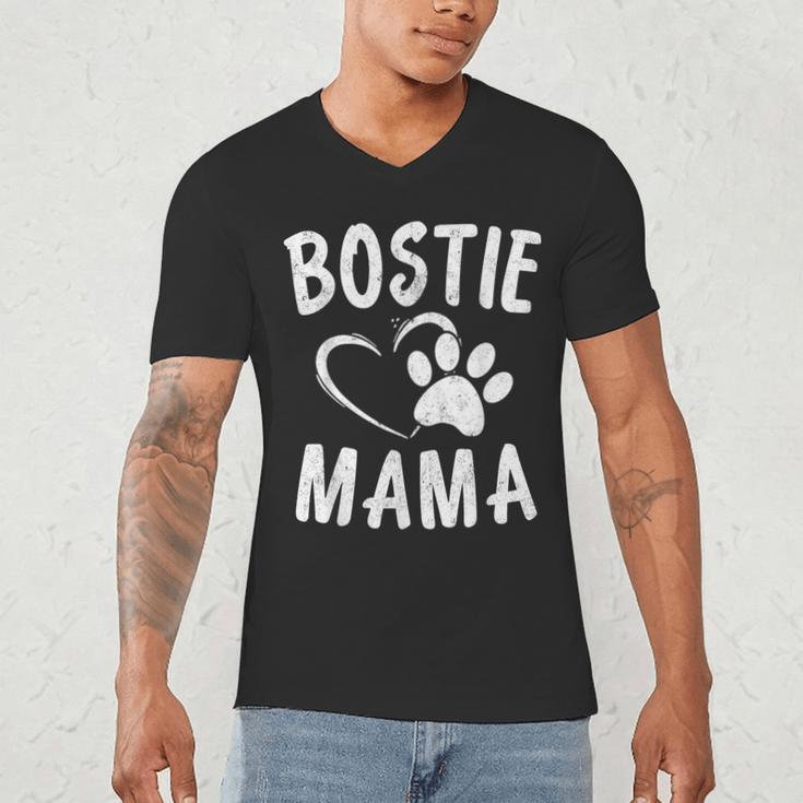 Fun Bostie Mama Dog Lover Apparel Boston Terrier Mom Men's V-Neck T-Shirt, novelty gifts, funny gifts