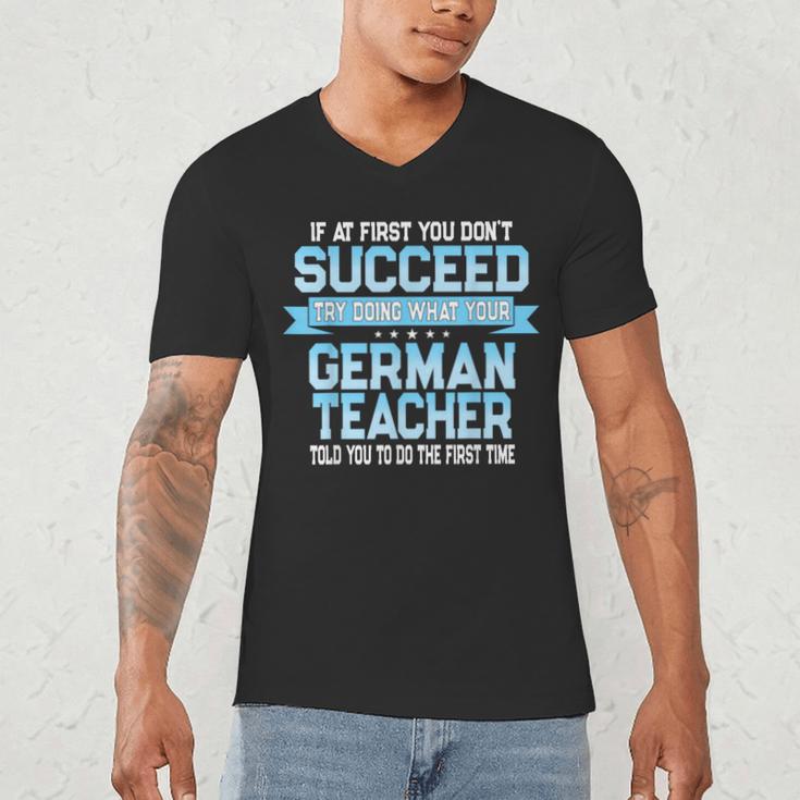 Fun German Teacher Appreciation Language Class Saying Men's V-Neck T-Shirt, novelty gifts, funny gifts