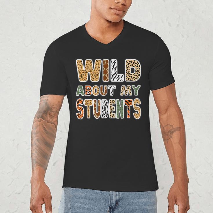 Fun Zoo Animal Print Teacher Shirts Wild About My Students Men's V-Neck T-Shirt, novelty gifts, funny gifts Fun Zoo Animal Print Teacher Shirts Wild About My Students Men's V-Neck T-Shirt, novelty gifts, funny gifts