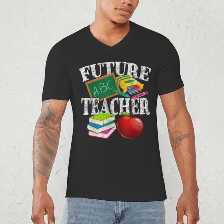 Future Teacher With Canyon And Book Teacher Men Women Girls Kids Men's V-Neck T-Shirt, novelty gifts, funny gifts