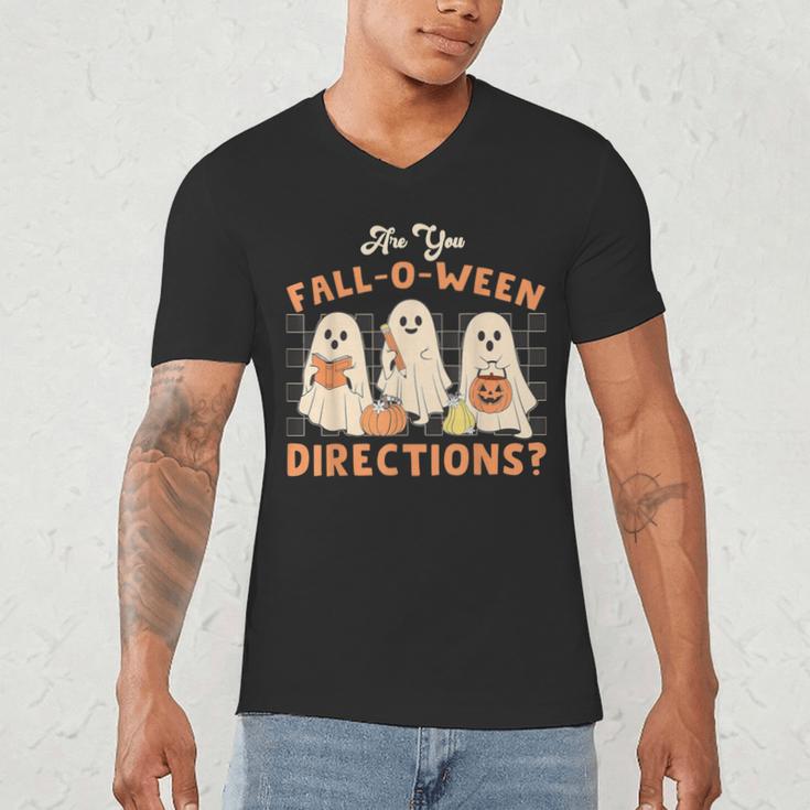 Ghost Are You Fall-O-Ween Directions Teacher Halloween Men's V-Neck T-Shirt, novelty gifts, funny gifts