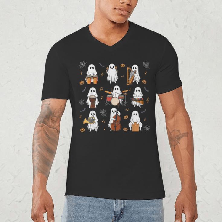 Ghost Music Teacher Halloween Musician Costume Men's V-Neck T-Shirt, novelty gifts, funny gifts Ghost Music Teacher Halloween Musician Costume Men's V-Neck T-Shirt, novelty gifts, funny gifts
