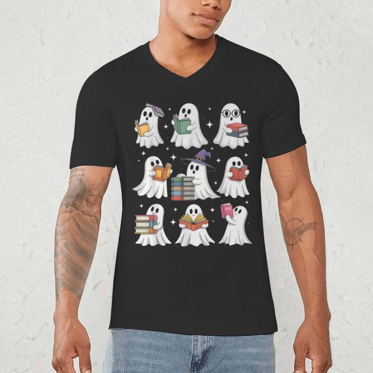 Ghost Reading Teacher Halloween Costume Librarian Book Lover Men's V-Neck T-Shirt, novelty gifts, funny gifts Ghost Reading Teacher Halloween Costume Librarian Book Lover Men's V-Neck T-Shirt, novelty gifts, funny gifts
