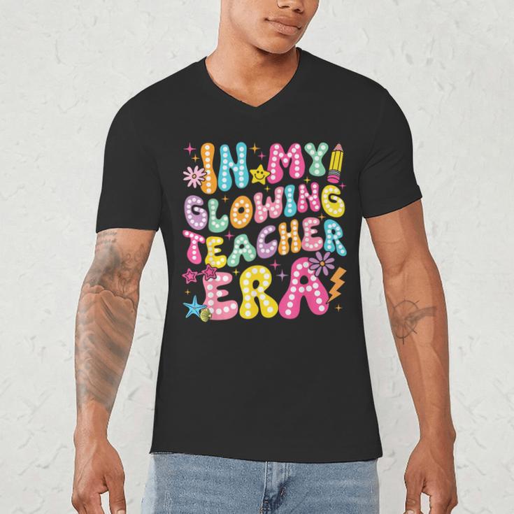 In My Glowing Teacher Era Teaching Back To School Men's V-Neck T-Shirt, novelty gifts, funny gifts In My Glowing Teacher Era Teaching Back To School Men's V-Neck T-Shirt, novelty gifts, funny gifts