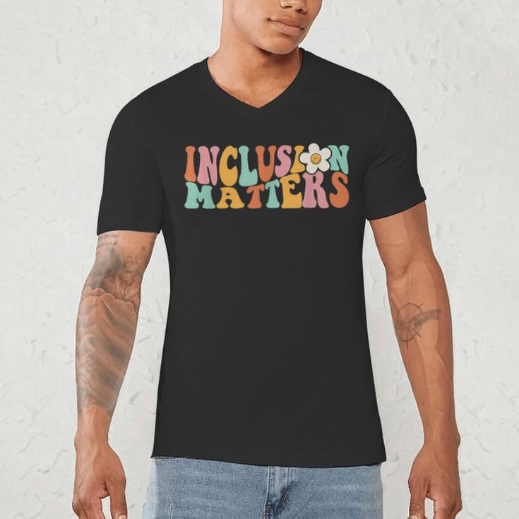 Gnoovy Vintage Inclusion Matters Special Education Teacher Men's V-Neck T-Shirt, novelty gifts, funny gifts
