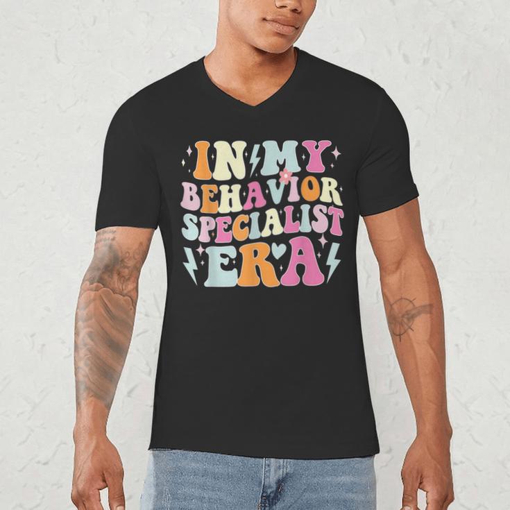 Groovy In My Behavior Specialist Era Behavior Teachers Men's V-Neck T-Shirt, novelty gifts, funny gifts