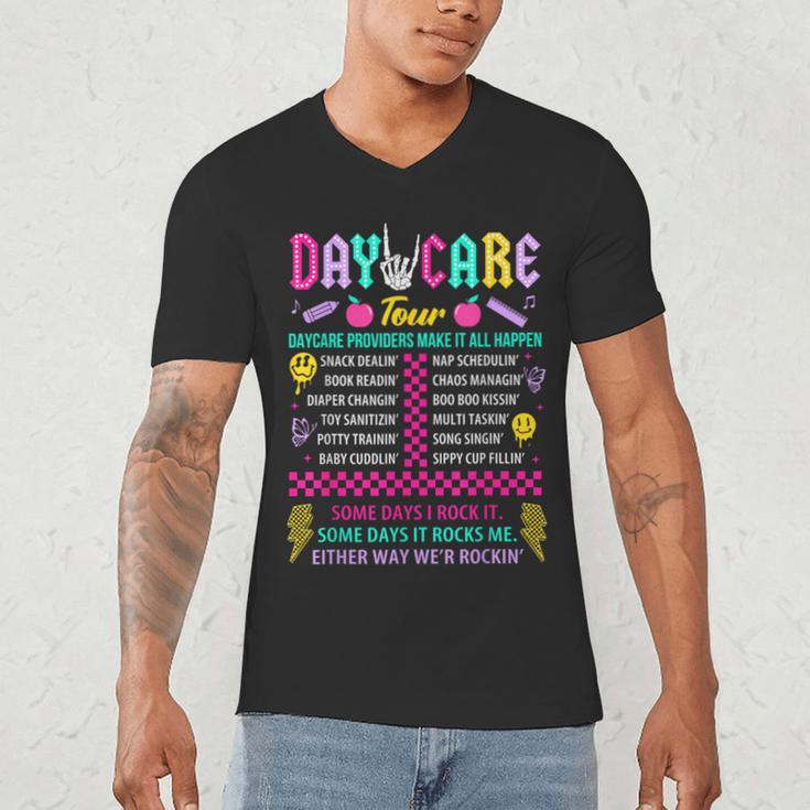 Groovy Day Care Some Days I Rock It Day Care Teacher Life Men's V-Neck T-Shirt, novelty gifts, funny gifts