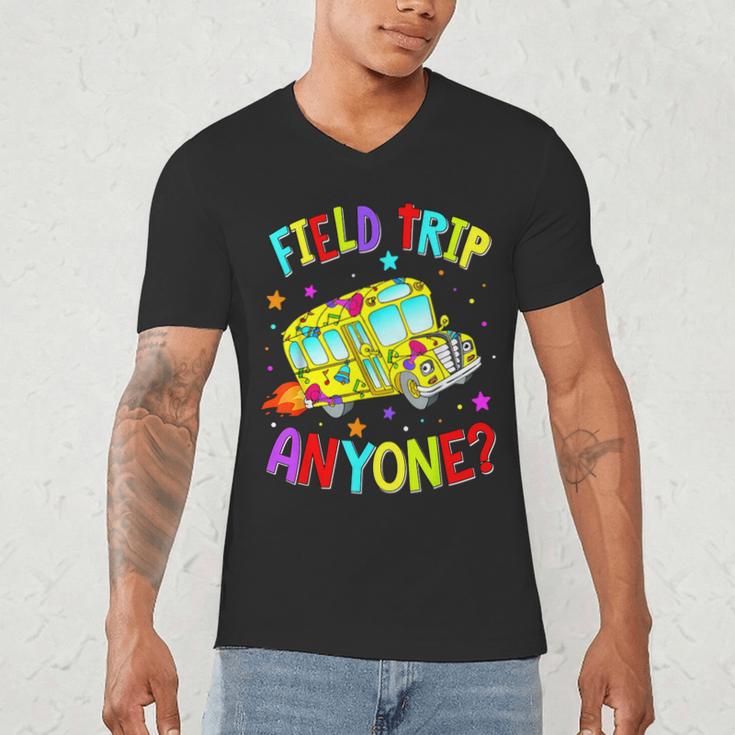 Groovy Field Trip Anyone Happy Field Day For Teachers Kids Men's V-Neck T-Shirt, novelty gifts, funny gifts Groovy Field Trip Anyone Happy Field Day For Teachers Kids Men's V-Neck T-Shirt, novelty gifts, funny gifts