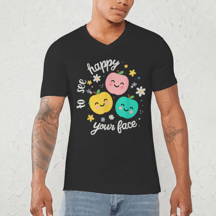 Groovy Happy To See Your Face Teacher School Appreciation Men's V-Neck T-Shirt, novelty gifts, funny gifts Groovy Happy To See Your Face Teacher School Appreciation Men's V-Neck T-Shirt, novelty gifts, funny gifts