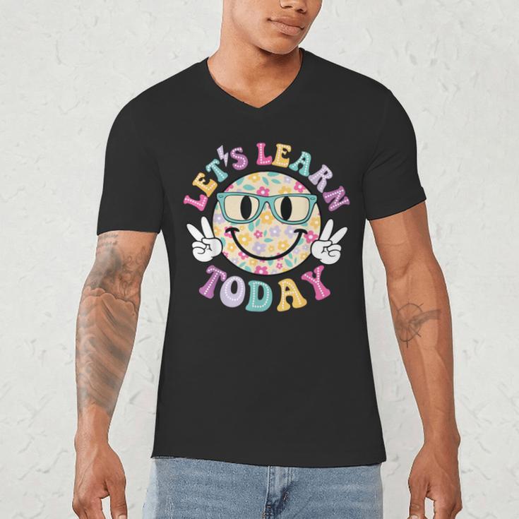 Groovy Retro Lets Learn Today Teacher Student Back To School Men's V-Neck T-Shirt, novelty gifts, funny gifts Groovy Retro Lets Learn Today Teacher Student Back To School Men's V-Neck T-Shirt, novelty gifts, funny gifts