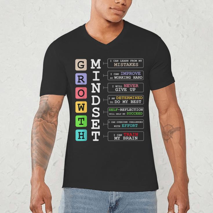 Growth Mindset Shirt Positive School Classroom Teacher Men's V-Neck T-Shirt, novelty gifts, funny gifts