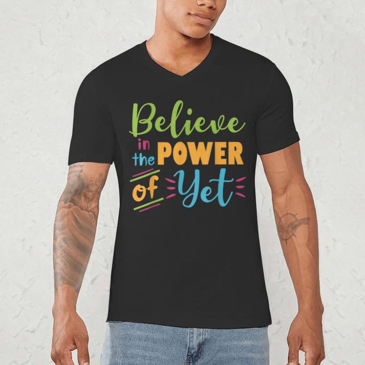 Growth Mindset Teacher Believe In The Power Of Yet Men's V-Neck T-Shirt, novelty gifts, funny gifts