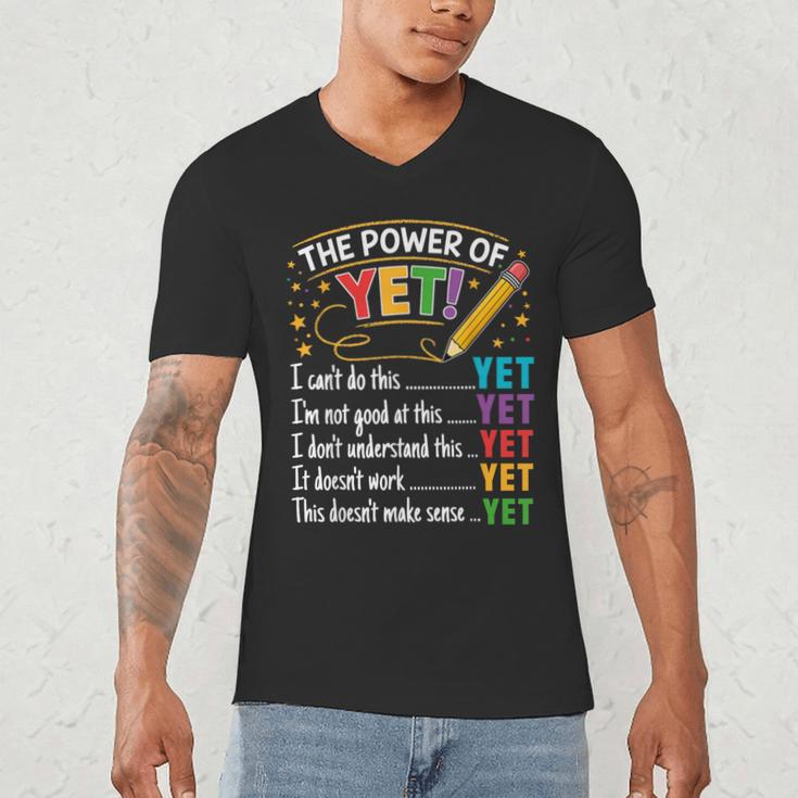 Growth Mindset Teacher Power Of Yet Inspirational Men's V-Neck T-Shirt, novelty gifts, funny gifts