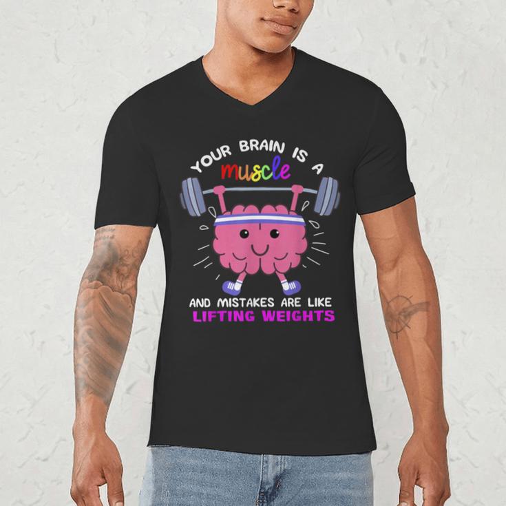Growth Mindset Teacher Shirt Inspirational Shirts Men's V-Neck T-Shirt, novelty gifts, funny gifts