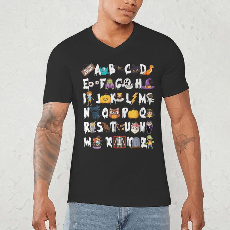 Halloween Alphabet ABCs Learning Kindergarten Teacher Men Women Kids Men's V-Neck T-Shirt, novelty gifts, funny gifts Halloween Alphabet ABCs Learning Kindergarten Teacher Men Women Kids Men's V-Neck T-Shirt, novelty gifts, funny gifts