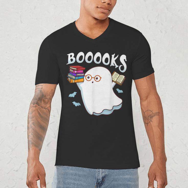 Halloween Books Librarian English Teacher Reader Reading Men's V-Neck T-Shirt, novelty gifts, funny gifts