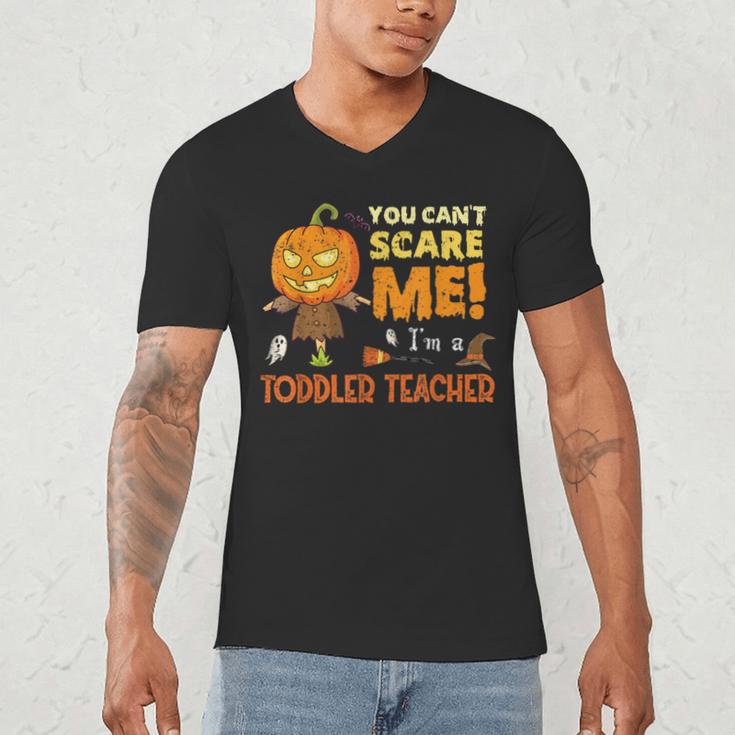 Halloween You Can't Scare Toddler Teacher For Men Women Men's V-Neck T-Shirt, novelty gifts, funny gifts