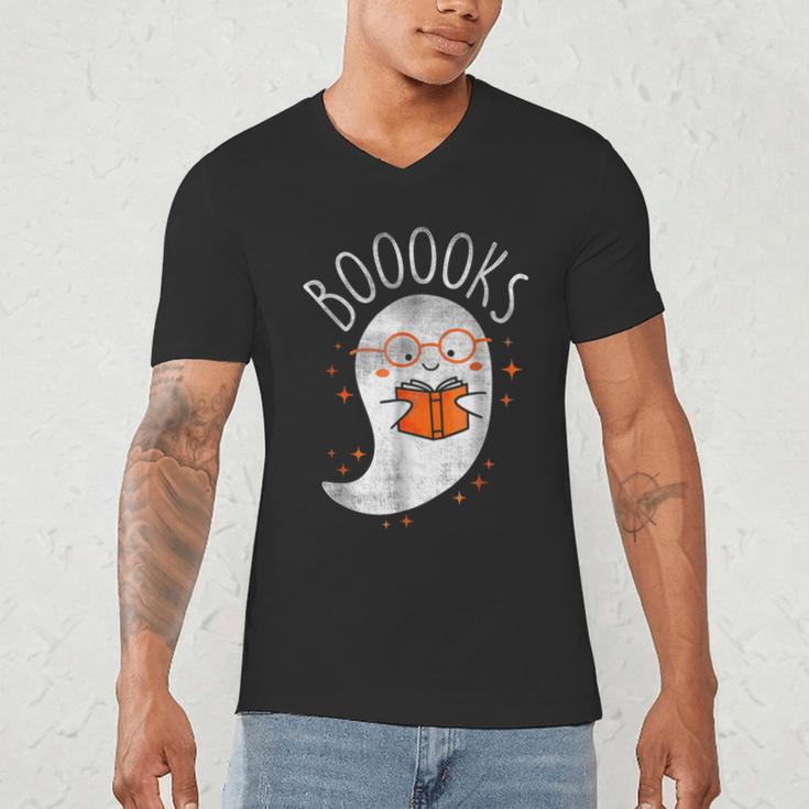 Halloween Cute Ghost Book Reading Teacher Men's V-Neck T-Shirt, novelty gifts, funny gifts Halloween Cute Ghost Book Reading Teacher Men's V-Neck T-Shirt, novelty gifts, funny gifts
